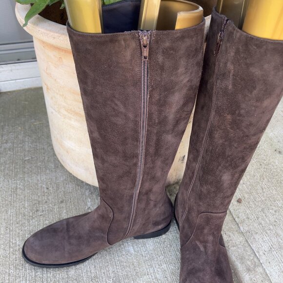 Used Davis Gomma Suede leather Brown boots - Size 40; Made in Italy - Picture 3 of 5